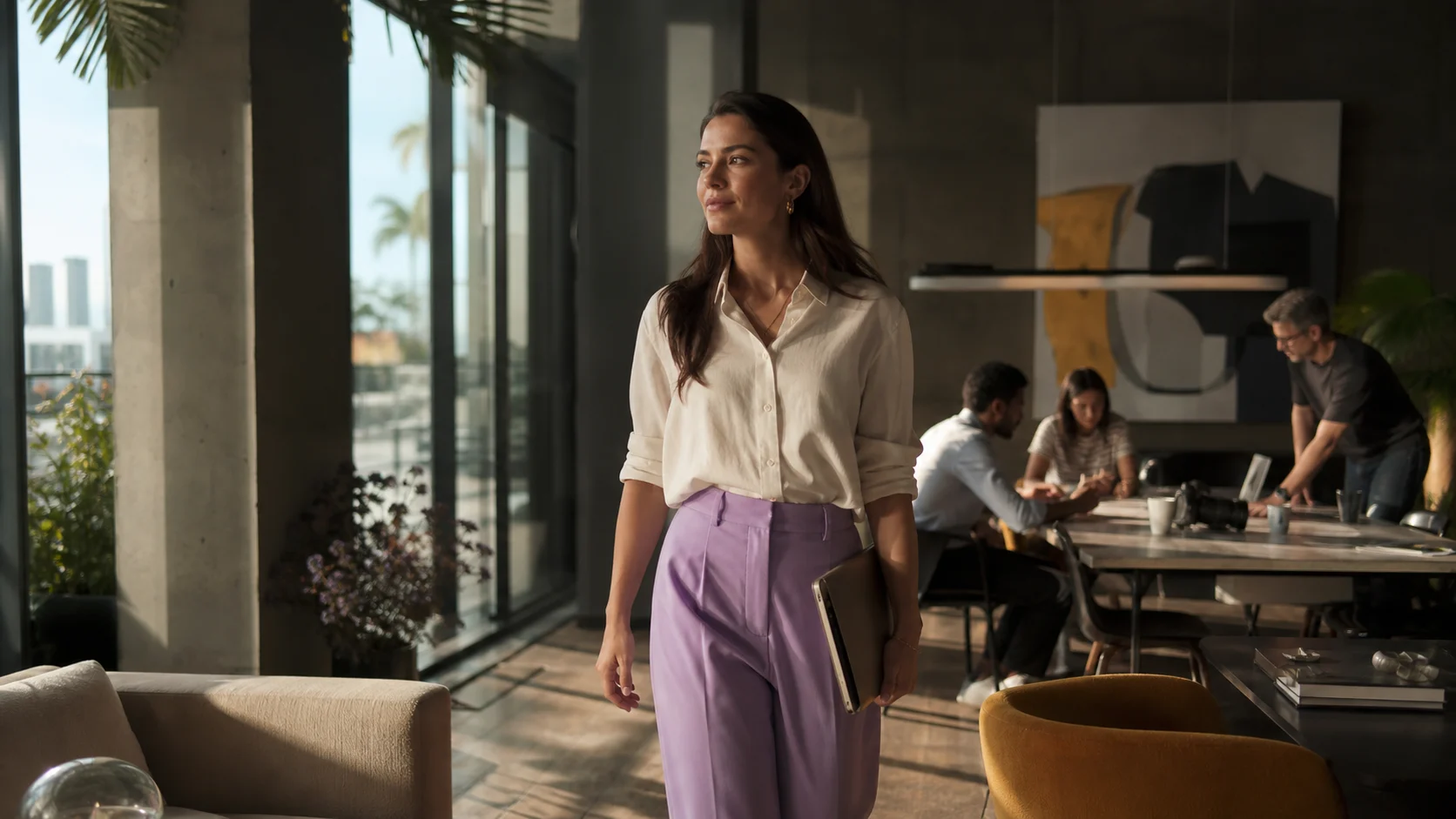 Cinematic brand film featuring an entrepreneur in a modern Miami workspace